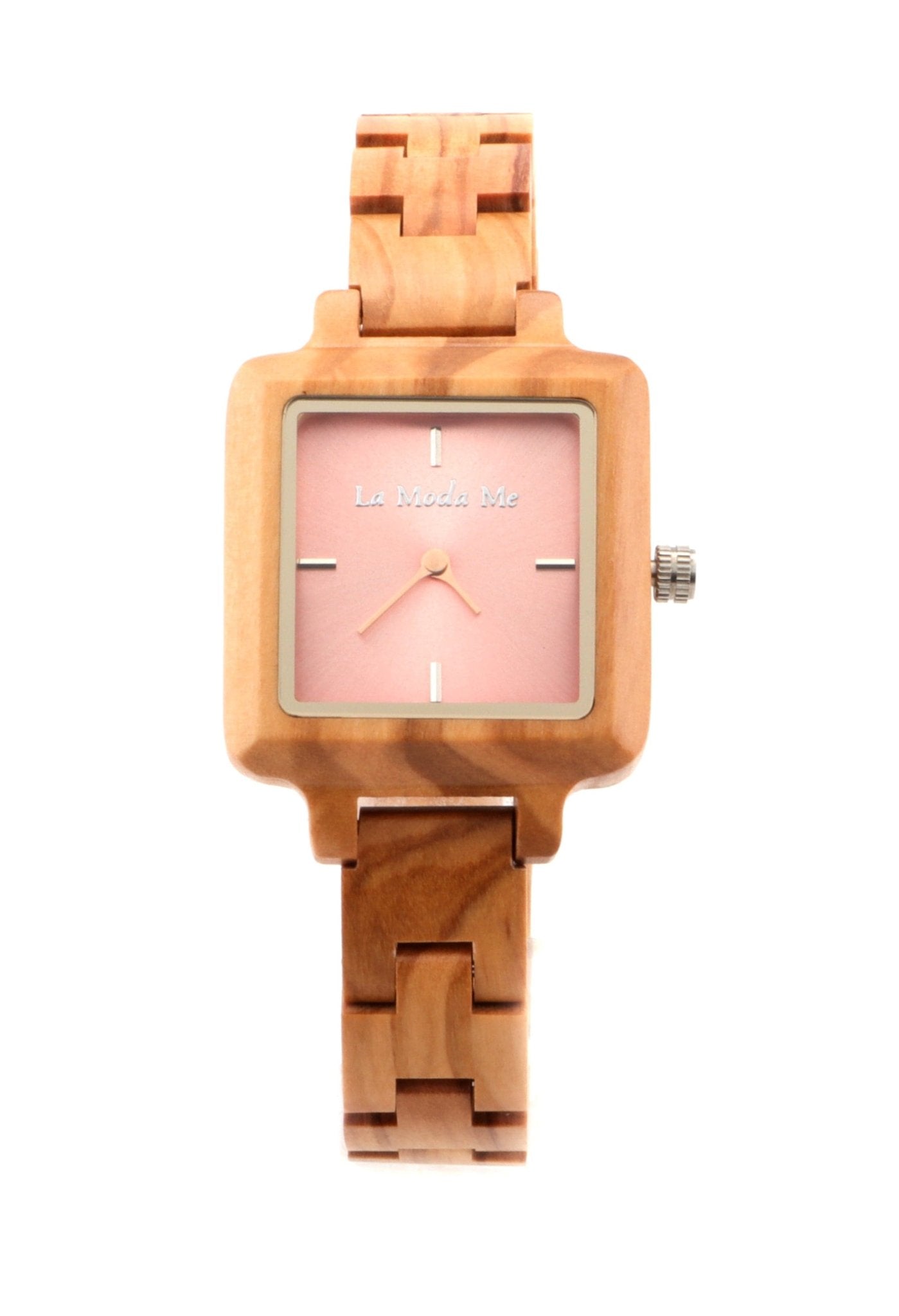 Watch La Piccola Natura, natural, pink display, olivewood, rustical - La Moda Me