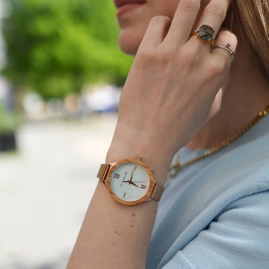 Watch Olivewood Grace, elegant, feminin, rosegold, classy look - La Moda Me
