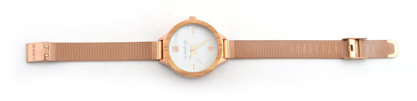 Watch Olivewood Grace, elegant, feminin, rosegold, classy look - La Moda Me