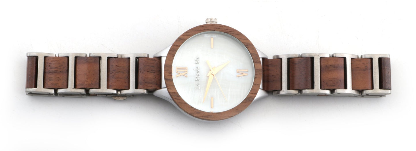 Watch Vita, elegant, walnut and alloy, feminin - La Moda Me