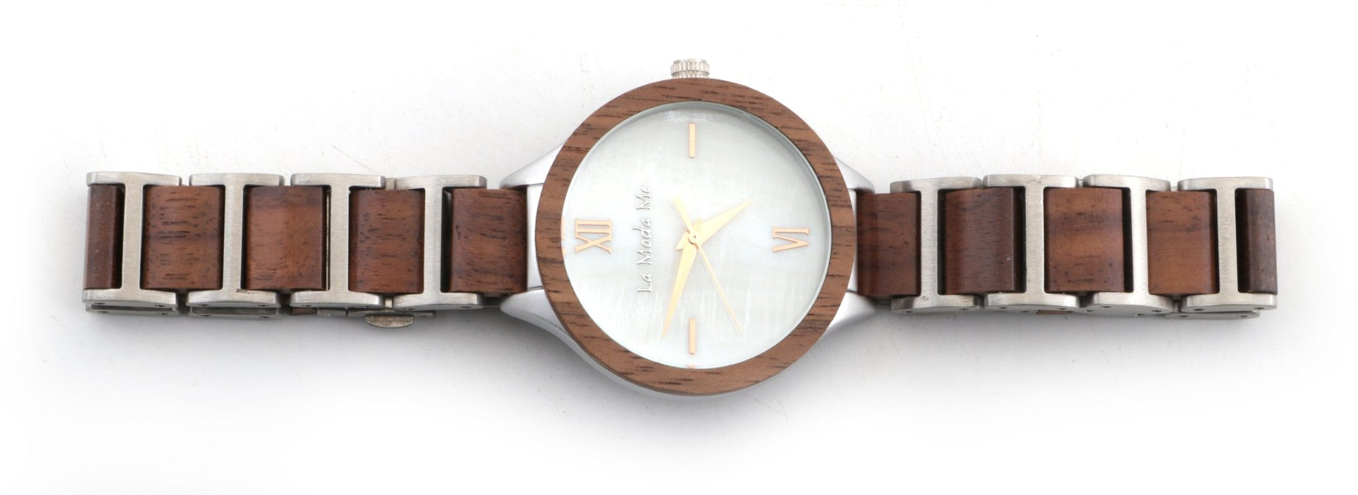 Watch Vita, elegant, walnut and alloy, feminin - La Moda Me