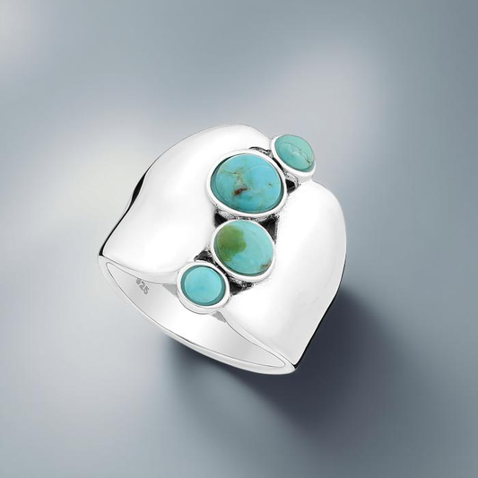 Silver ring, jewelry, turquoise 