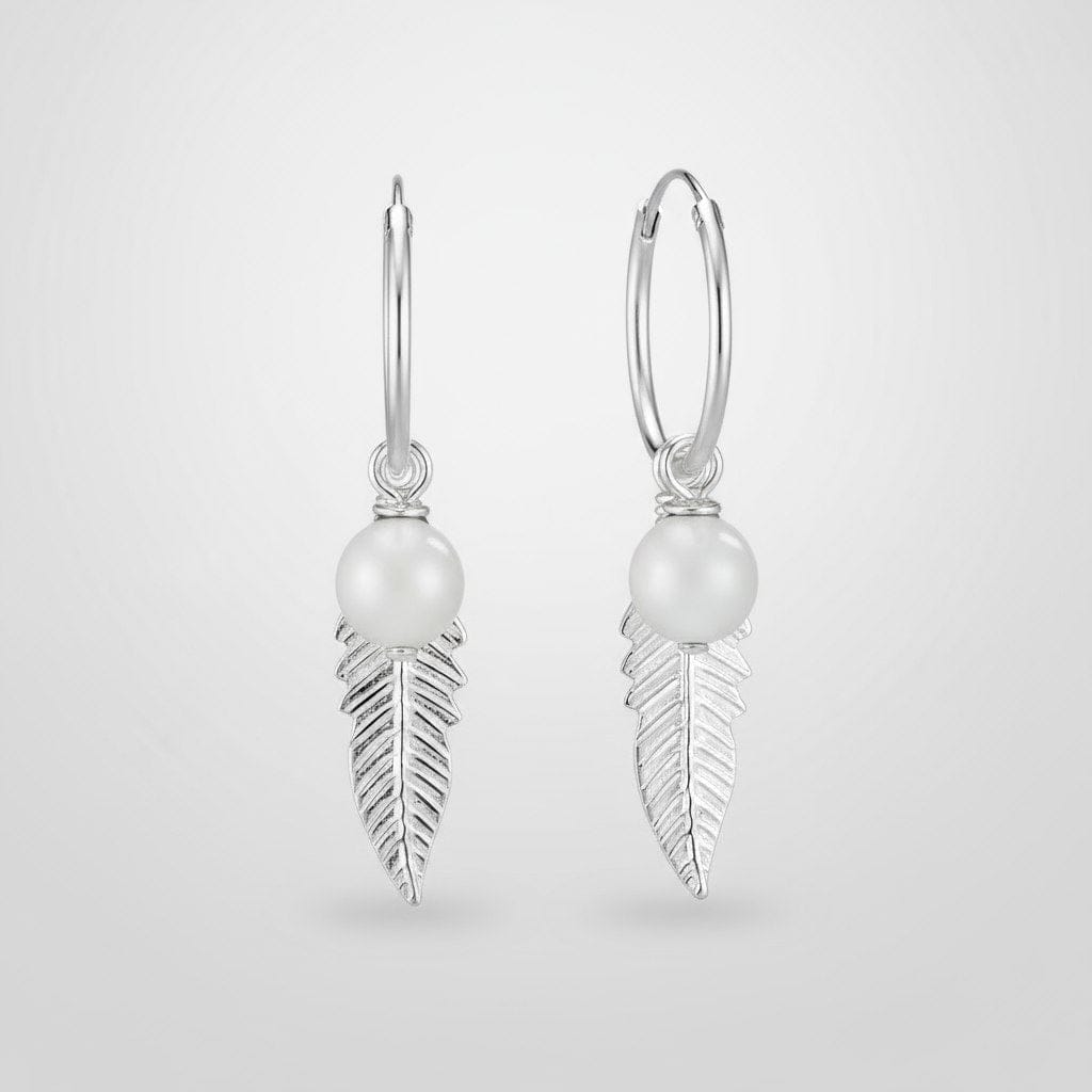 La Moda Me Earrings Sterling silver / Shell pearl Earrings Feather