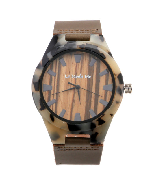 Watch Luce Forte - Eco - Friendly Acetate & Leather Timepiece - La Moda Me